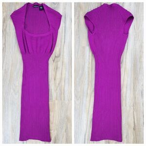 ☔️🔹️Victoria's Secret Moda Int'l Fuchsia Ribbed Bodycon Sleeveless Dress Small